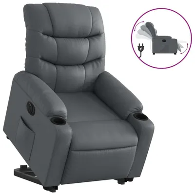 Produktbild von Relaxsessel mit Aufstehhilfe Elektrisch Grau Kunstleder