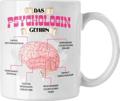 Produktbild von Trendation - Psychologin Tasse Lustiges Geschenk für Psycholiginnen Spruch Becher Geburtstag Weihnachten (Weiß)