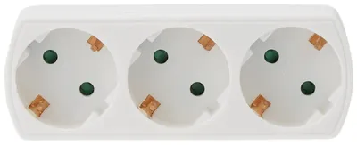 Productafbeelding van Stekkerdoos - Stekkeradapter 3-voudig - Met randaarde - 250 V, 10/16 A - Wit