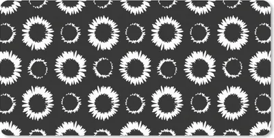 Produktbild von MuchoWow® Mauspad Mousepad Blumen - Muster - Schwarz 60x30 cm - Mousepads - Maus Mat - Pad - Mausunterlage - Nachhaltig