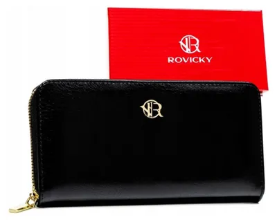 Obrázek produktu pro Rovicky dámská peněženka na zip černá ekologická kůže 20x10 cm