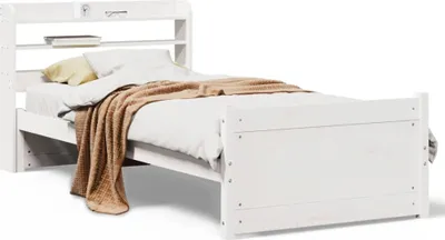 Obrázok produktu pre vidaXL Rám postele s čelom bez matraca biely 90x190 cm