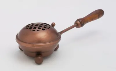 Produktbild von Weihrauchpfanne, Räucherpfanne in Kupferdesign mit Holzgriff Ø 8 cm für Räucherkohle