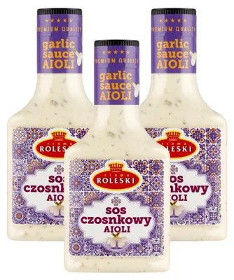 Produktbild von Roleski Knoblauch Aioli Sauce 3x 300g - cremige Knoblauchsauce mit Olivenöl