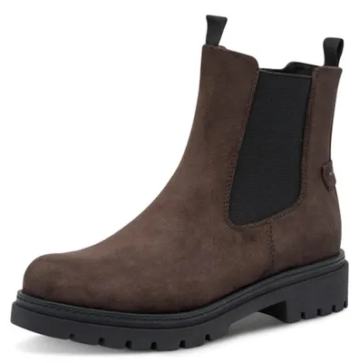 Produktbild von MARCO TOZZI Damen Stiefelette Chalsea Profilsohle Vegan Zugschlaufen 2-25437-47, Größe:38 EU, Farbe:Braun