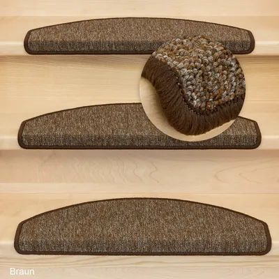Produktbild von Stufenmatte Rambo New Halbrund - Braun 1 Stück