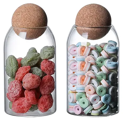 Vorratsgläser mit Korkdeckel, 2er-Set, 800 ml, Borosilikatglas