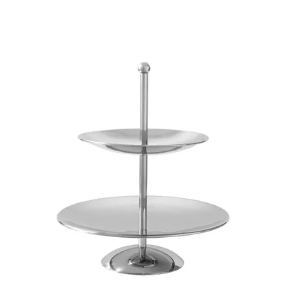 Produktbild von Fink SAMUEL, 2er Etagere, Edelstahl , silber, L. 21 cm, B. 21 cm, H. 23 cm, D. 21 cm Höhe: 23.00 cm Breite: 21.00 cm Tiefe: 21.00cm Durchmesser: 21.00 cm 155479