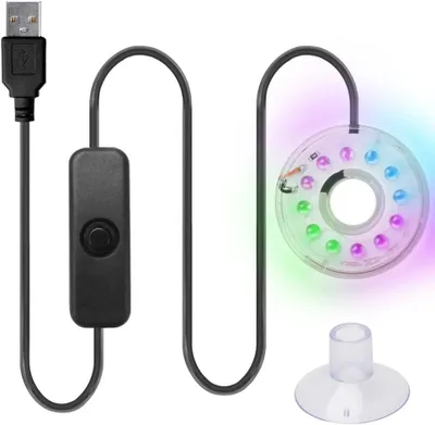Image de Lampe sous-marine - Éclairage LED pour aquarium - Décoration pour aquarium - RGB, multicolore - 3 watts - Multicolore
