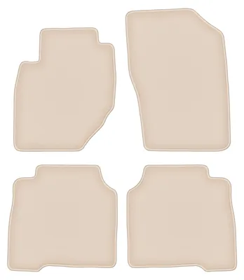 Produktbild von DURBAN Beige Velours-Fußmatten-Set für Hyundai Terracan SUV (2001-2006)