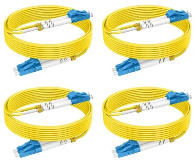Produktbild von RamboCables OS2 LC auf LC LWL Patchkabel Singlemode 15m, 4 Stück