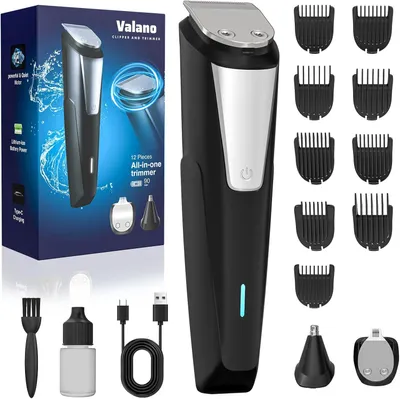 Produktbild von Valano Haar- & Barttrimmer Herren 3-in-1 Set, USB-Ladung, Nasenhaartrimmer, Präzisionstrimmer, 9 Aufsätze 1–16 mm