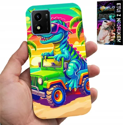Image de Étui pour Vivo Y01 - Dinosaure dans un camion Motifs pour enfants