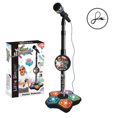 Produktbild von Computer-Mikrofone, Mikrofon, 70–100 cm verstellbares Spielzeug-Mikrofon, Mikrofon Ständer, 360° Karaoke Mikrofon, Spielzeug-Musikinstrument