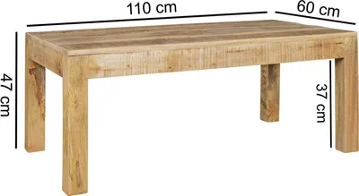 Immagine prodotto di Tavolino RUSTICA 110 x 60 x 47 cm in legno massiccio di mango naturale
