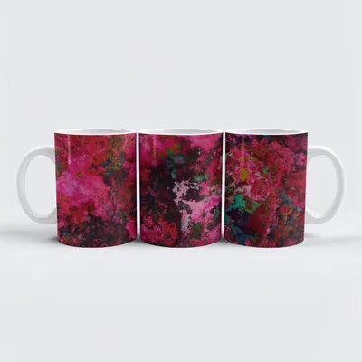 Produktbild von Tasse Petals Design Keramik Weiß 330ml 95mm Höhe 80mm Durchmesser spülmaschinenfest mikrowellenfest