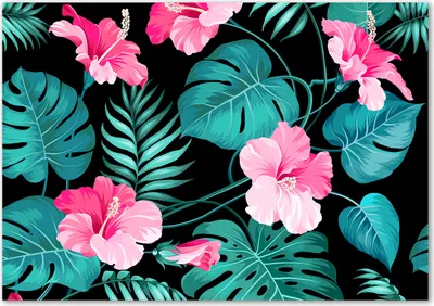 Produktbild von Tulup® Leinwandbild - 100x70 cm - Wandkunst - Drucke auf Leinwand - Leinwanddruck  - Blumen & Pflanzen - Rosa - Tropische Blumen