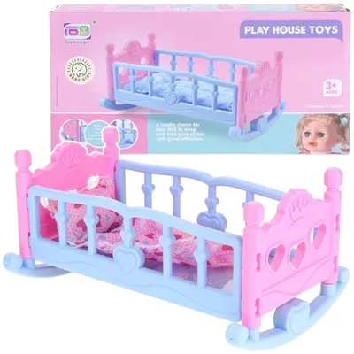 Produktbild von 2-in-1 Puppenwiege mit Kissen und Decke Puppenzubehör