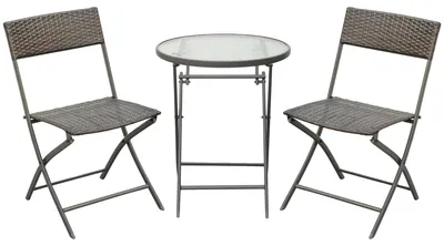 Obrázek produktu pro Sada zahradního nábytku, skládací židle, design odolný proti povětrnostním vlivům, hnědá