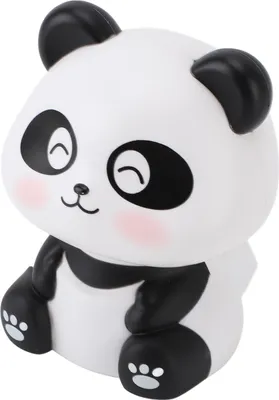 Image de Figurine de panda solaire avec hochement de tête Sculpture animal décoratif de la chance et de la richesse Ornement pour tableau de bord de voiture Maison Restaurant Yeux plissés