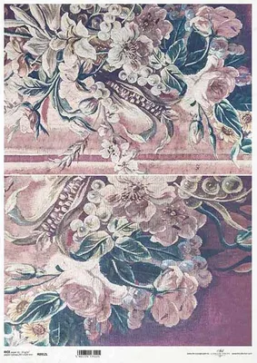 Produktbild von ITD Reispapier Decoupage Bastelpapier A3 Stoff, Blumen R952L