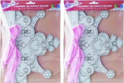 Zdjęcie produktu dla 12 tiar księżniczek ze wstążkami do dekoracji