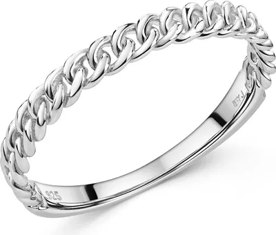Produktbild von MATERIA by Matthias Wagner Ring Kettenoptik 925 Sterling Silber rhodiniert für Damen Größen 50 52 54 56 58 60 62 SR-181