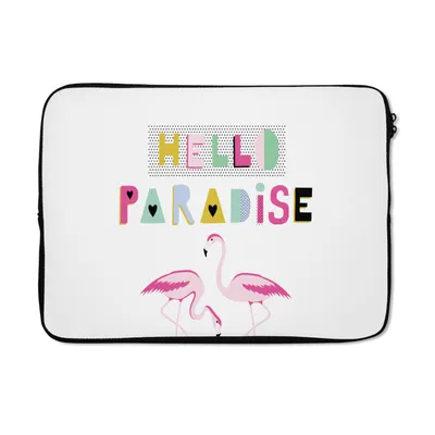 Produktbild von MuchoWow® Laptop Hülle 14 ZollFlamingo - Rosa - Weiß Laptoptasche - Laptoptasche - Stoßsicher - Schutzhaube