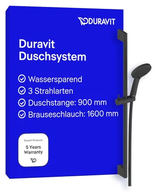 Zdjęcie produktu dla Zestaw prysznicowy Duravit Universal, słuchawka prysznicowa z 3 trybami strumienia (deszczowy, intensywny, delikatny)