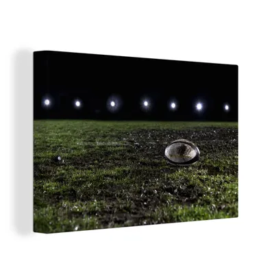 Produktbild von OneMillionCanvasses® - Leinwandbilder - 140x90 cm, Ein schlammiges Rugbyfeld, Wandbilder Kunstdruck Wanddekoration