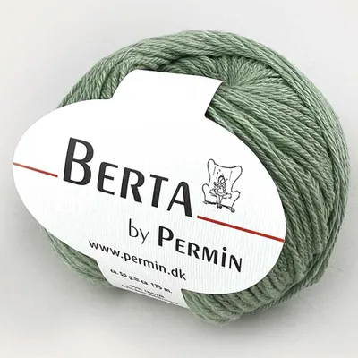 Image de Berta by Permin – Fil à tricoter en laine et coton Oeko-Tex (32 vert clair)