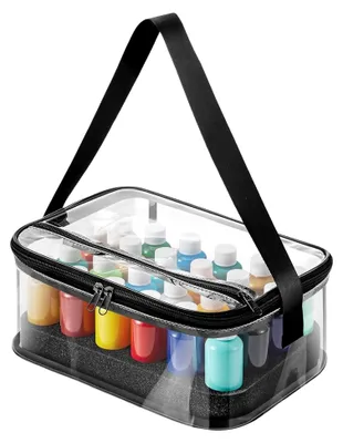 Produktbild von Acrylbehälter, Kunsttasche, tragbarer transparenter Flaschenhalter für bis zu 24 Flaschen à 60 ml