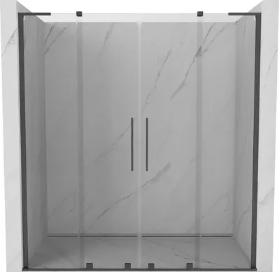 Produktbild von Mexen Velar L Duo Schiebetüren 170 cm, transparent, gebürstetes Gun Gray - 871-170-003-02-66