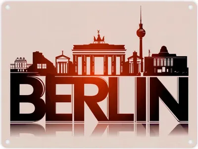 Produktbild von Berlin Skyline Metallschild in 15x20 cm