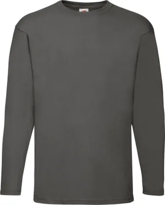 Immagine prodotto di Fruit of the Loom - Maglietta "Valueweight" da uomo a maniche lunghe RW9718 (S) (Grigio chiaro)