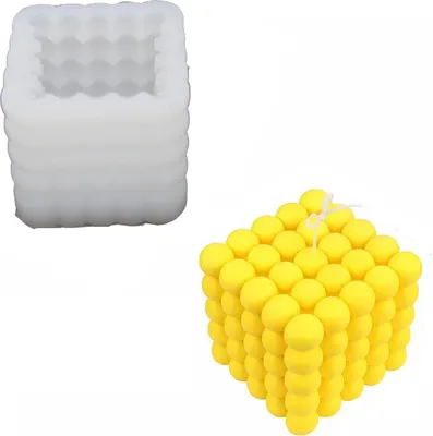 Produktbild von INF Silikonform Kerzenform 3D Würfel/Kugeln 6 cm