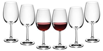 6 Rote Weingläser 390 ml Kristallglas spülmaschinenfest