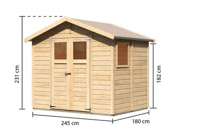 Produktbild von Karibu Gartenhaus Gerätehaus Dalin 1 naturbelassen 245x180x231 cm