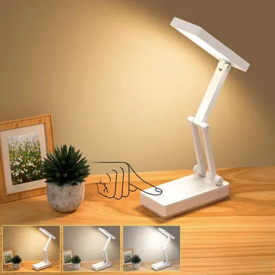 Produktbild von Schreibtischlampe, Kabellose Tischlampe, Tragbare & Faltbare Lampe, Nachttischlampe mit 3 Helligkeiten & Dimmbar, Wiederaufladbare LED-Lampe, 8000 mAh für Schlafzimmer, Lesen, Büro