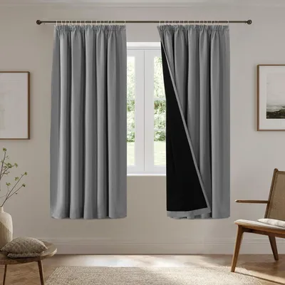 Image de Rideaux thermiques pour salon et chambre à coucher - 2 pièces - Rideaux occultants 100% pour intérieur - Rideaux occultants pour salon moderne