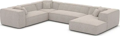 Produktbild von Bouclé U-Form XXL Wohnlandschaft Arelia Sand Rechts