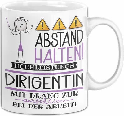 Produktbild von Dirigentin Tasse Geschenk Lustig Abstand Halten Hochleistungs-Dirigentin Mit Drang Zur Perfektion Bei Der Arbeit (Weiß)