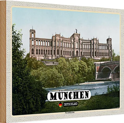 Produktbild von Holzschild Städte München Maximilianeum Architektur 30x20cm