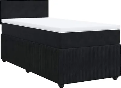 Produktbild von vidaXL Boxspringbett mit Matratze Schwarz 90x200 cm Samt
