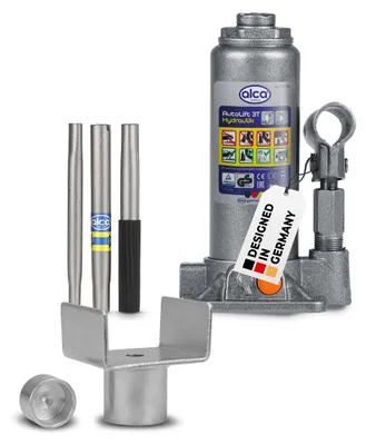 Obrázek produktu pro Hydraulický zvedák alca®, sada, nosnost 3 tuny, včetně U-adaptéru, zdvih 195-380 mm