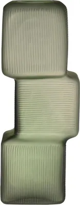 Produktbild von INNA-Glas Einzelblumenvase Raelyn, Glas, Tetris Optik, grün, 31cm, Ø12cm - Dekovase