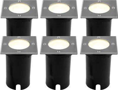 Produktbild von Ledvion 6er Set LED Bodenstrahler Außen IP67 3W 230V 345Lm 2700K GU10 weiss