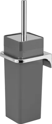 Produktbild von bremermann WC-Garnitur SAVONA inkl. Wandhalterung, WC-Bürstenhalter, eckig, grau