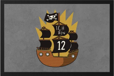 Produktbild von Geburtstag 12 Jahre Fußmatte 12 Jahre 12. Geburtstag Piraten Pirat Motto