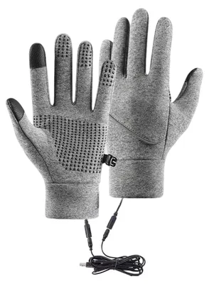 Produktbild von 1 Paar USB-beheizbare Handschuhe mit Fleecefutter, rutschfest, Touchscreen-geeignet, für warmes und kaltes Wetter, Winter, Outdoor-Aktivitäten, Radfahren, Herren und Damen, elektrische Heizhandschuhe